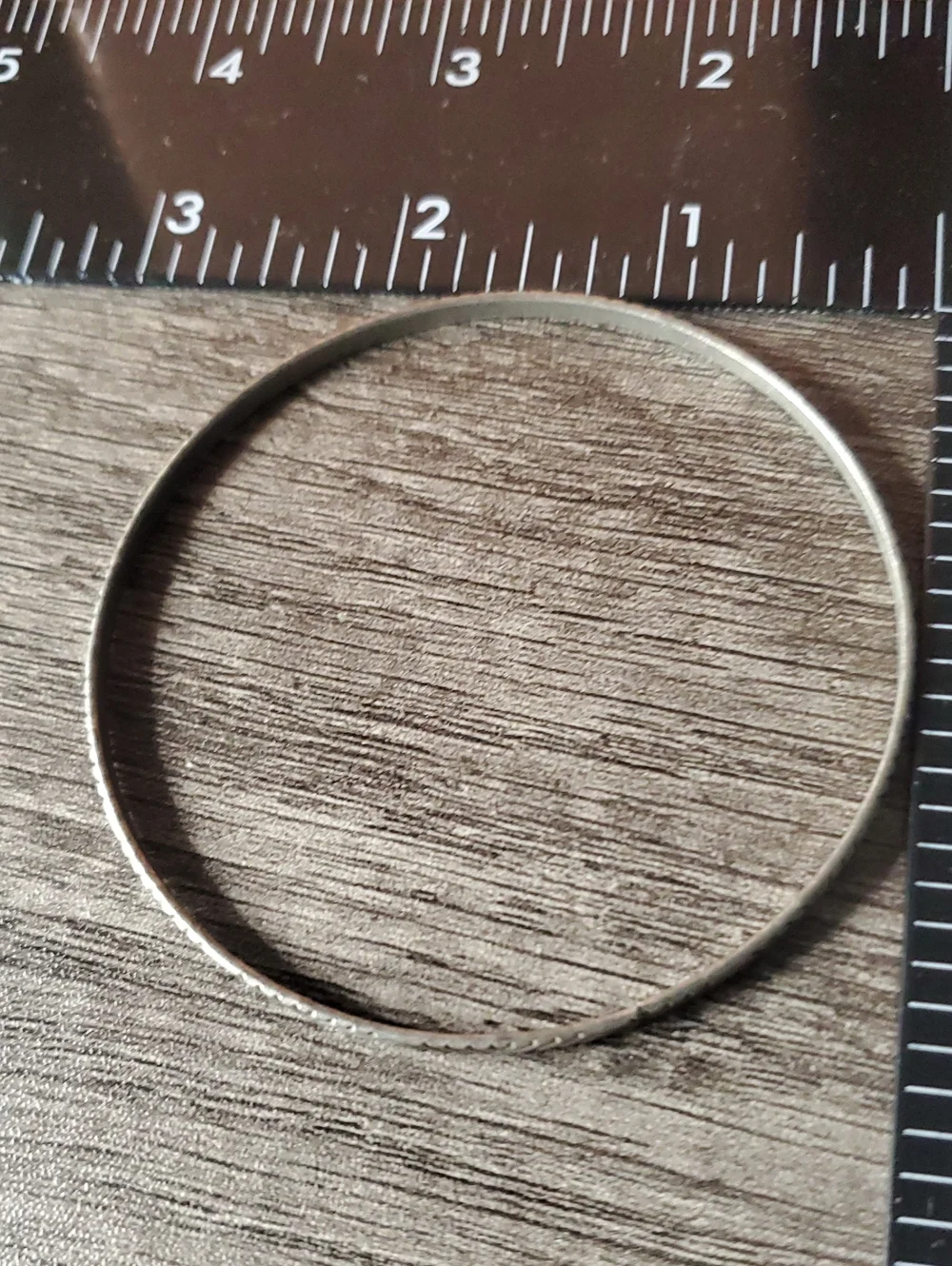 Etched Silver-Tone Bangle Bracelet - Slim Textured Design B3502